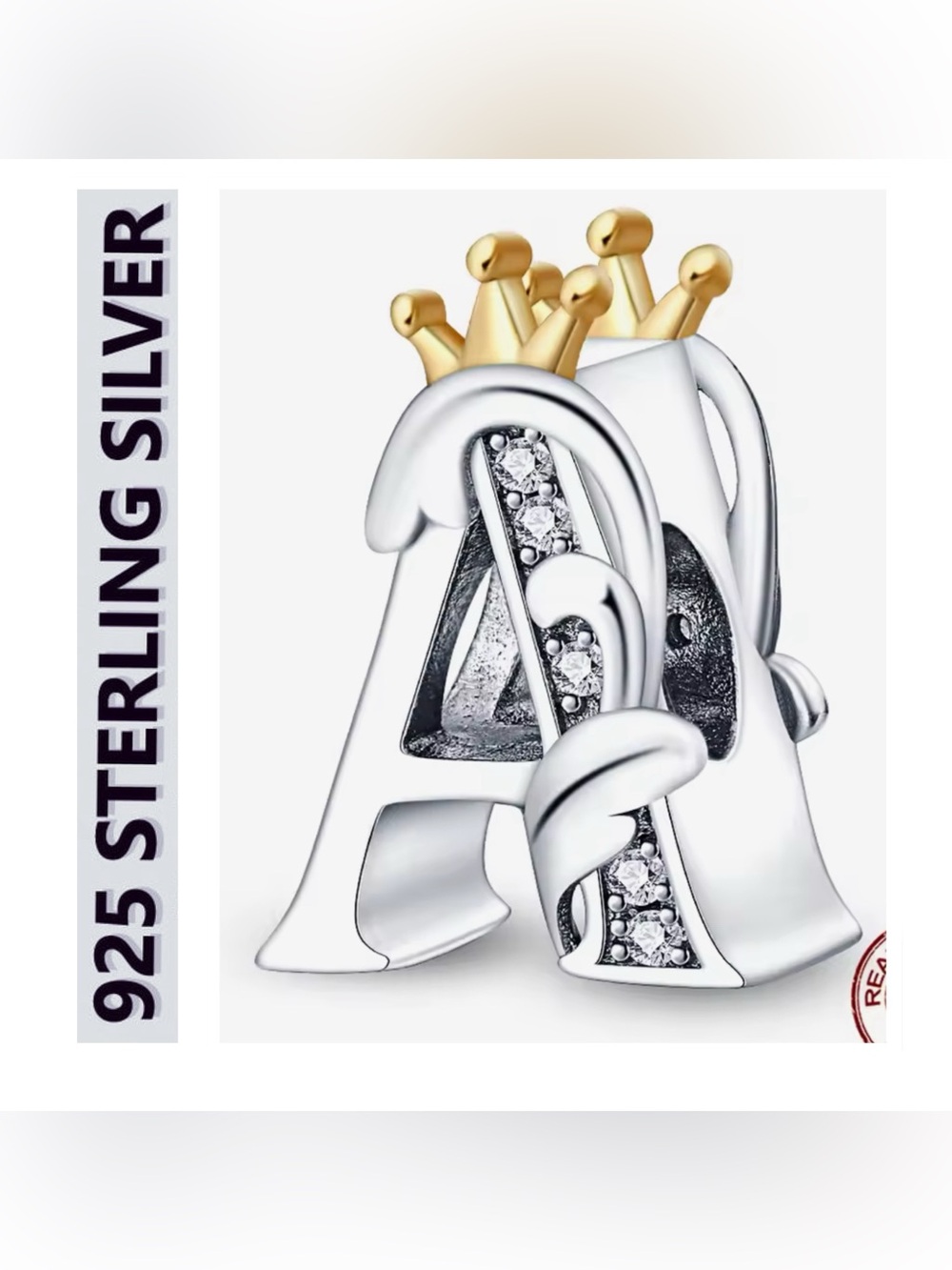 🌟🌟 S925 Sterling Silver Initial “A” Charm